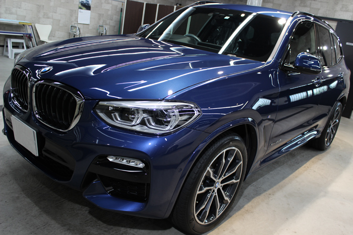 BMW X3 ファイトニックブルー ボンネット1